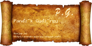 Panák György névjegykártya
